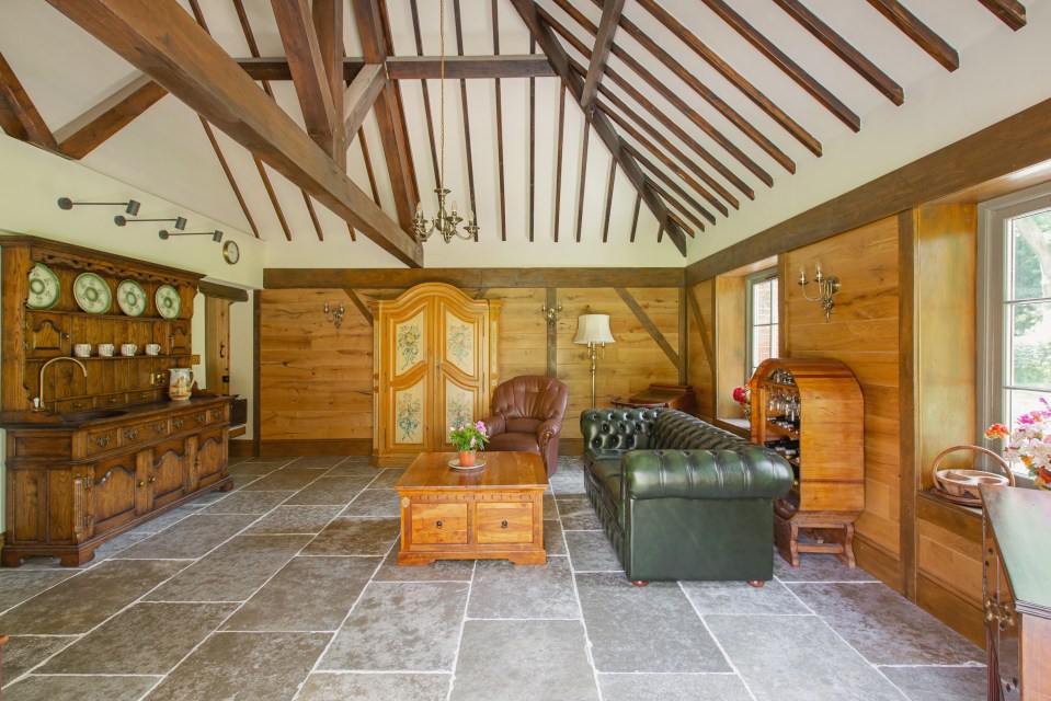 Vaulted ceilings feature throughout the property