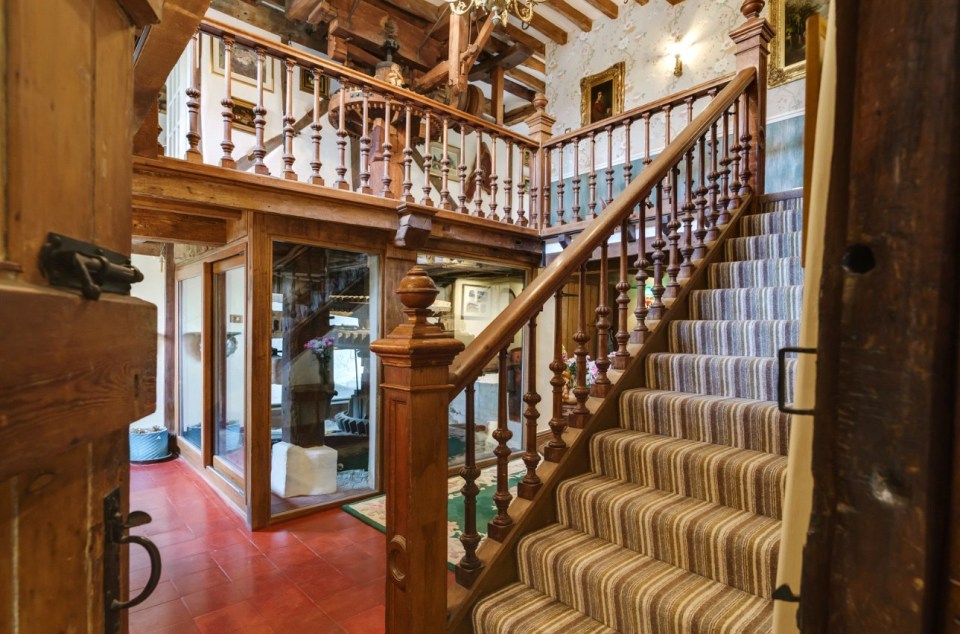 The property also features a rather impressive staircase