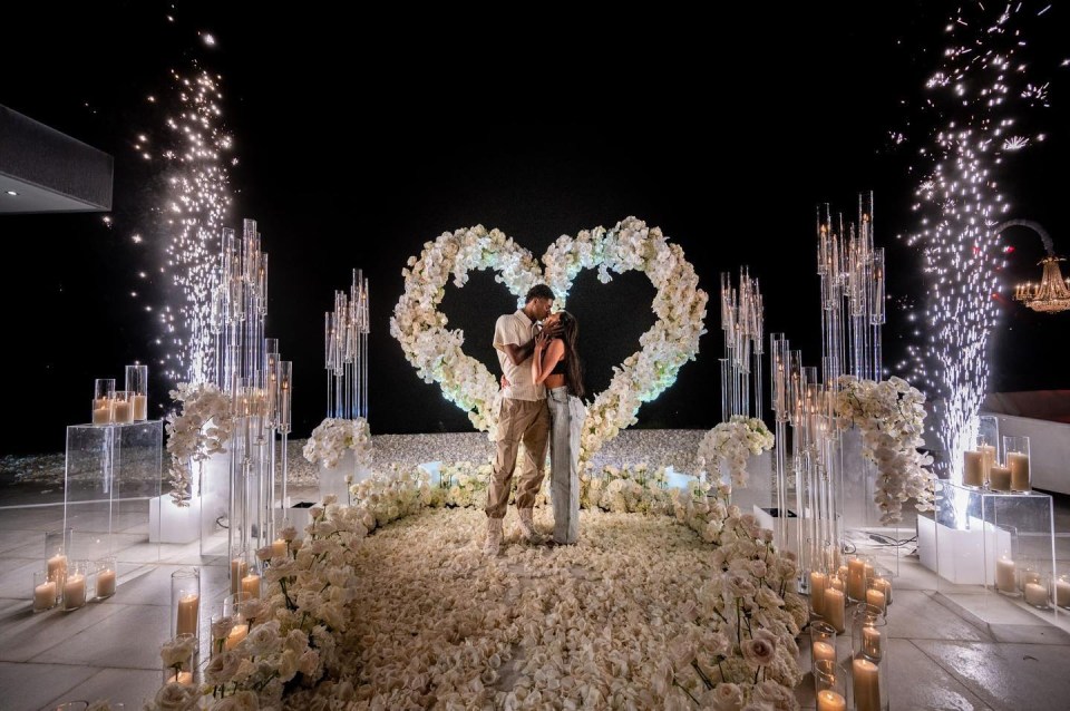 Smitten Rashford shared this romantic image to mark the special occasion