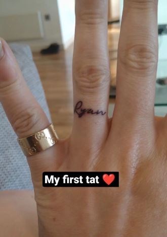 Daisy had Ryan's name tattooed on her wedding finger