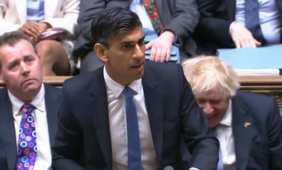 Chancellor Rishi Sunak making his announcement in the House of Commons yesterday