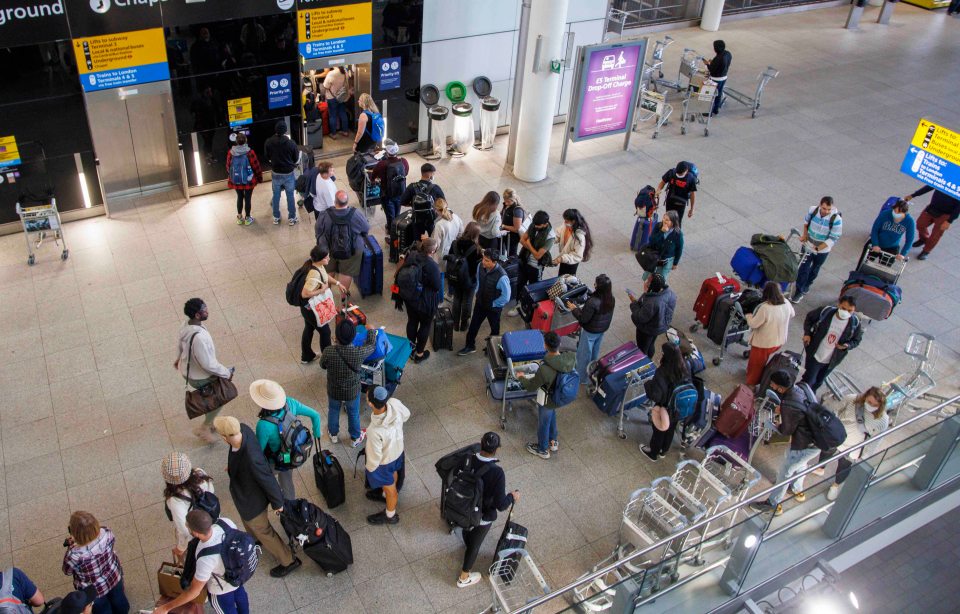 Passengers at Heathrow Airport had to queue for hours