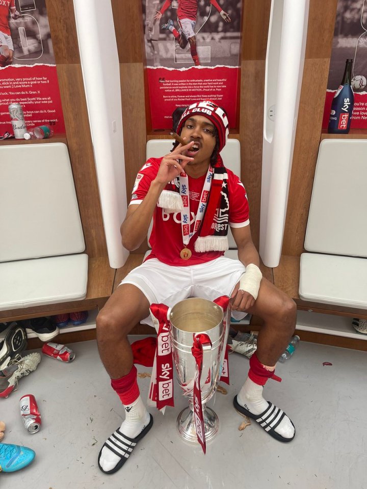 Spence tweeted this picture after Forest's play-off final triumph over Huddersfield