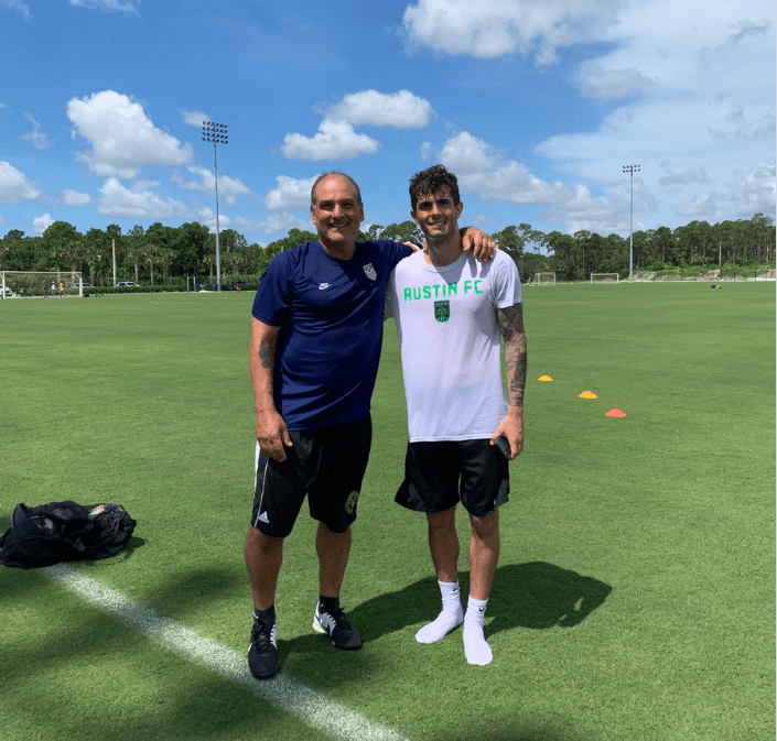 Christian Pulisic's father Mark (left) has said his son loves playing for Chelsea but is finding his current situation at the club 'sad'