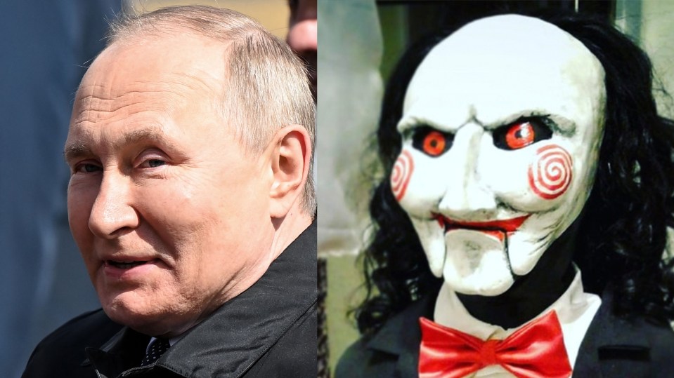 This week’s winner is Vladimir Putin and Billy the tricycling puppet, from the Saw movies