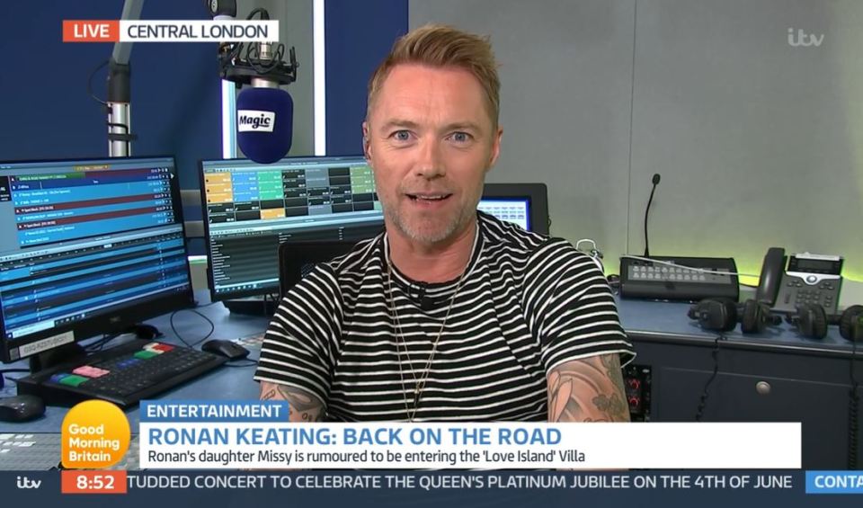 Ronan appeared on Good Morning Britain to break his silence about Missy