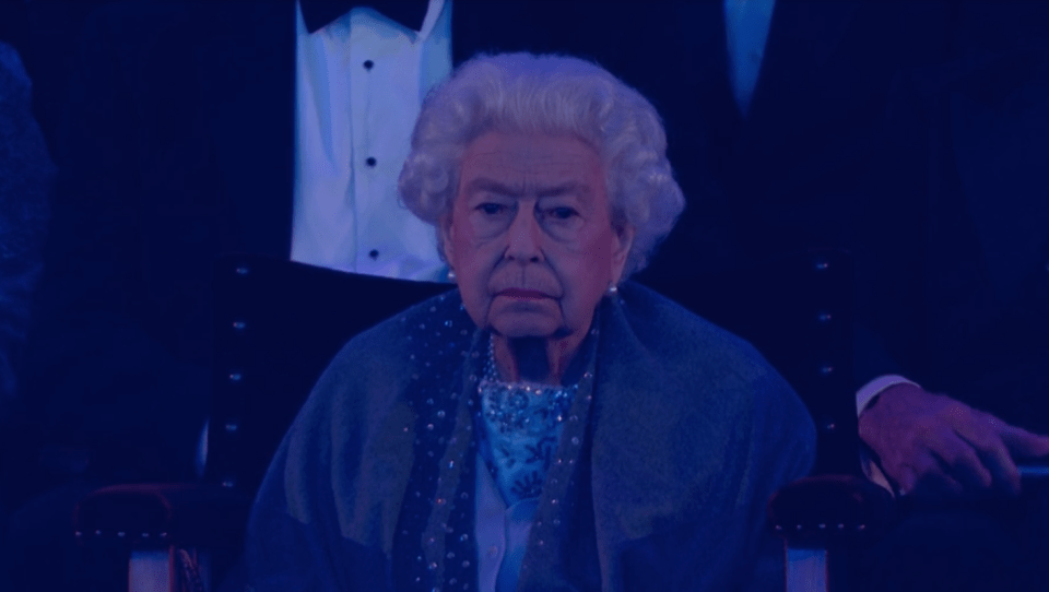 Viewers were left giggling at the Queen's reaction