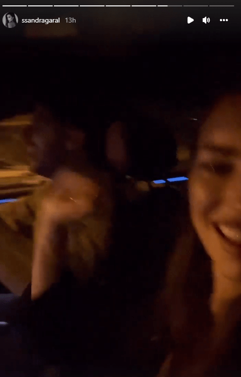 Marco Asensio and partner Sandra Garal danced in the car on the way back from the match