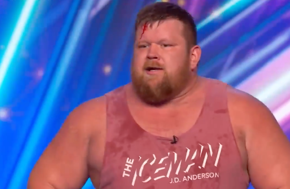 The Iceman JD Anderson was left covered in blood on Britain's Got Talent last night