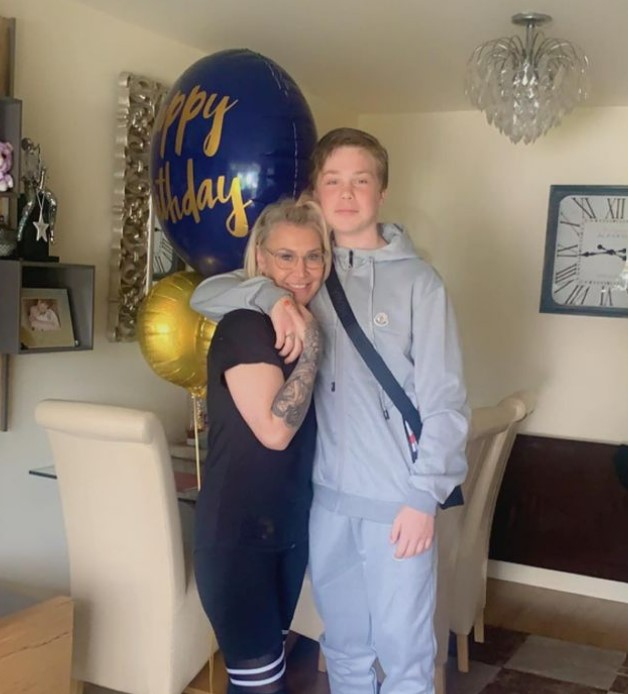 Jo shared some snaps of her rarely-seen son Lenny to celebrate his 14th birthday