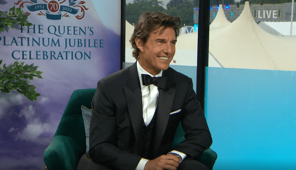 Hollywood megastar Tom Cruise made a surprise appearance on ITV special The Queen’s Platinum Jubilee Celebration