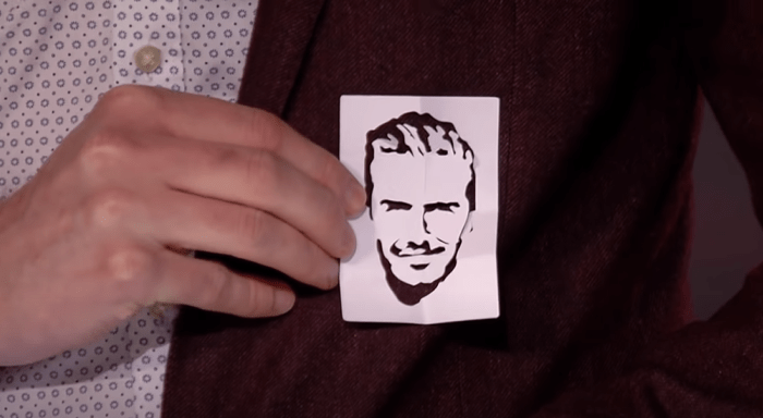 Richard read Amanda Holden's mind and cut out a silhouette of David Beckham from paper