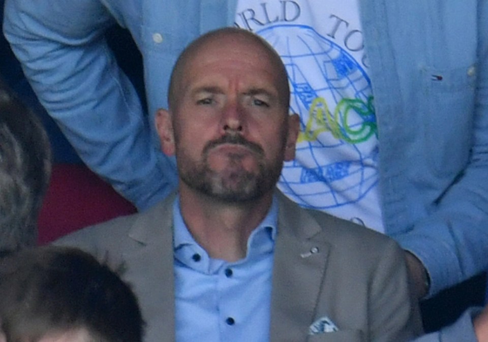 Manchester United incoming manager Erik ten Hag watched the game from the stands