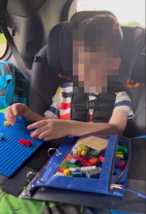 A mum has been praised for sharing an amazing hack to keep Lego contained while on the road or out to dinner