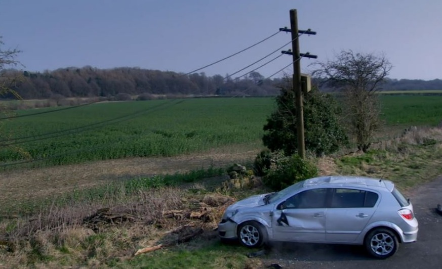 The car rolled over repeatedly before hitting an electricity pole