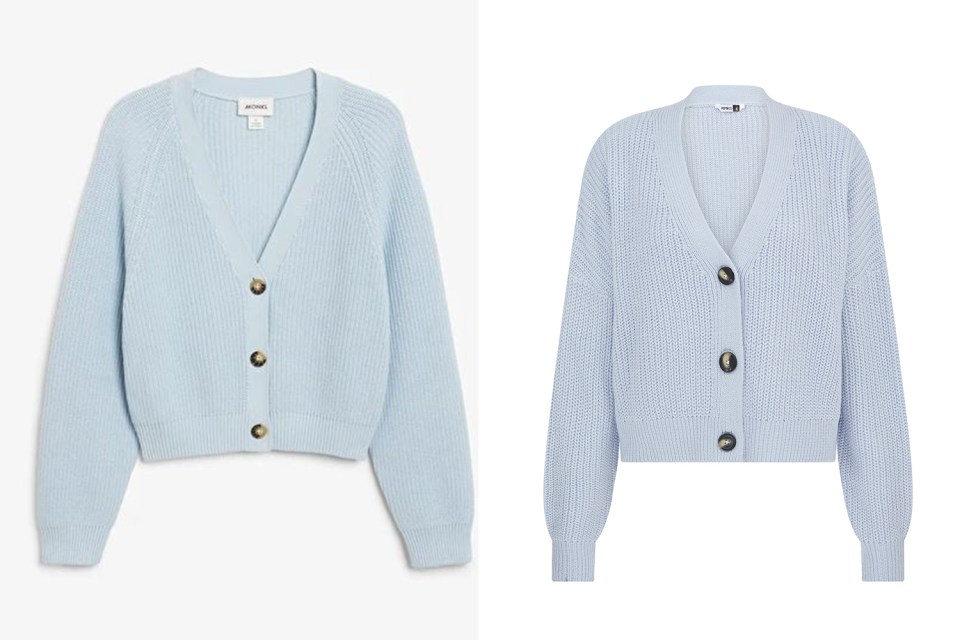 Pay £20 for the cardi on the left, or £8 on the right