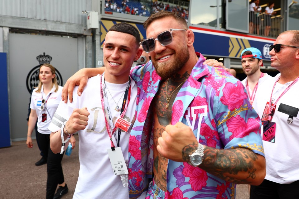 The Notorious poses with Phil Foden