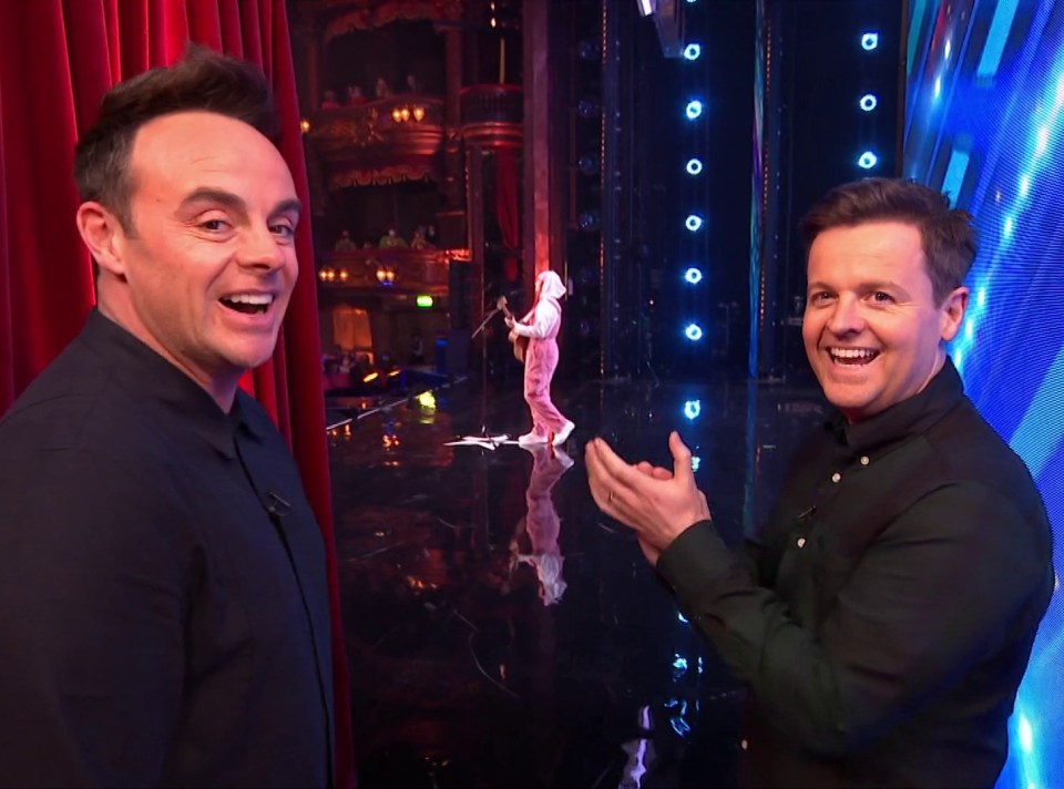 Ant and Dec where seen laughing when they were mentioned