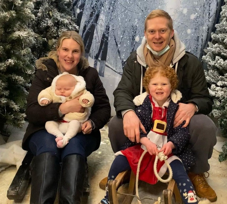 Toby and Leah Evans with their daughters Arabella and Aurora