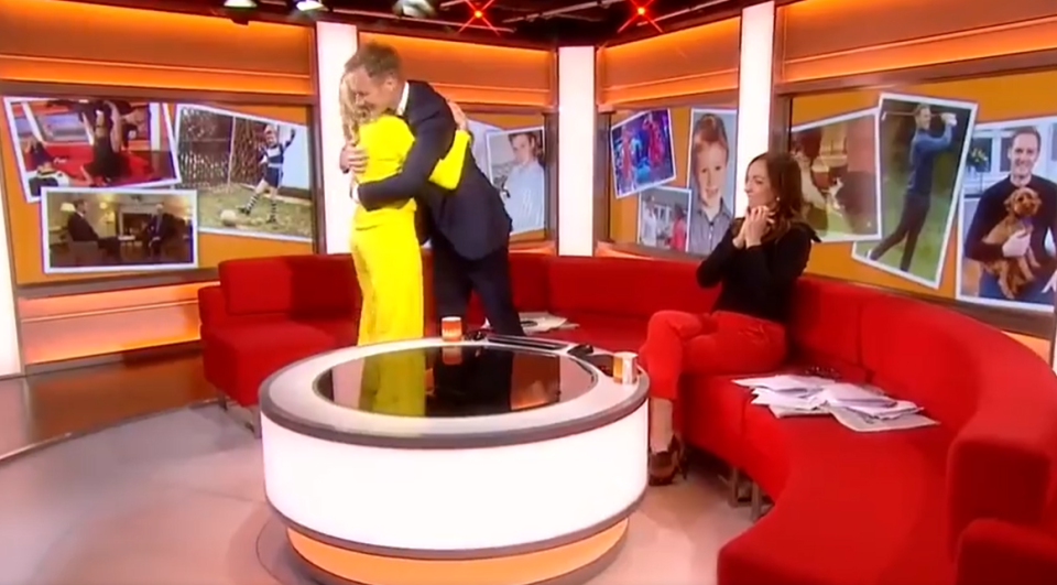 Louise returned to celebrate Dan Walker's last day and wore a neon yellow ensemble