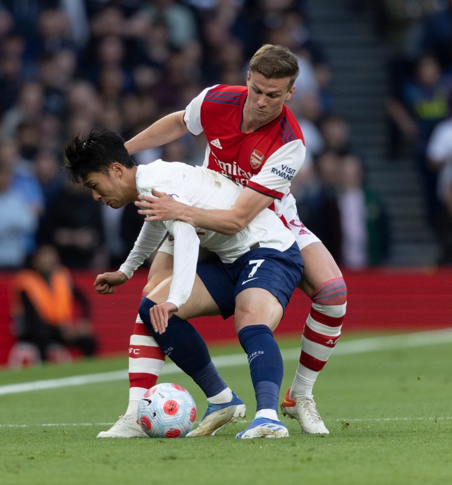 The Arsenal defender was sent-off for two fouls on the Spurs star