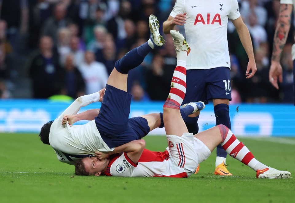 Holding was slammed on social media for a ‘WWE’ move on Son which earned him his first yellow card