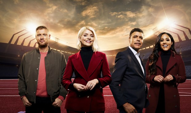 Holly Willoughby and Andrew 'Freddie' Flintoff present the new series of The Games, with Chris Kamara and Alex Scott providing commentary