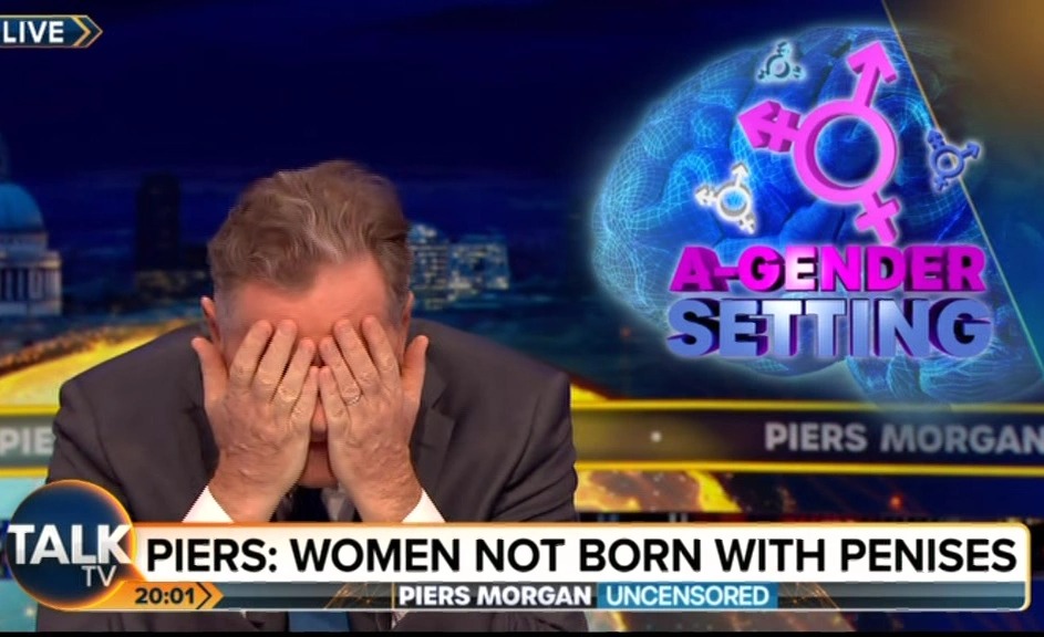 The TV firebrand rested his head in his hands as he discussed the topic on Talk TV show Piers Morgan: Uncensored