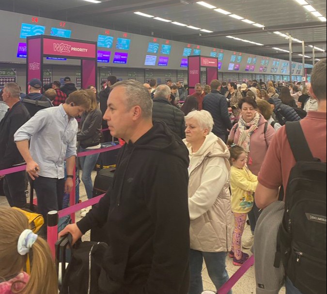 It was no better at Luton Airport, with massive lines for 'priority check-in'