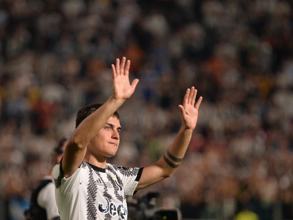 Paulo Dybala waves goodbye to Juventus