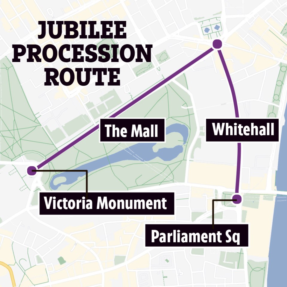 An incredible parade in central London is to begin in Parliament Square, travel along Whitehall and up the Mall