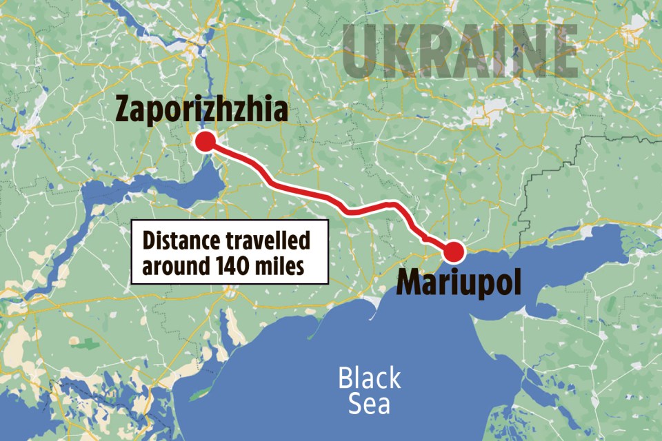 The convoy’s journey to safety from Mariupol to Zaporizhzhia