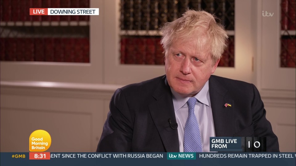 Boris Johnson being interviewed live on GMB