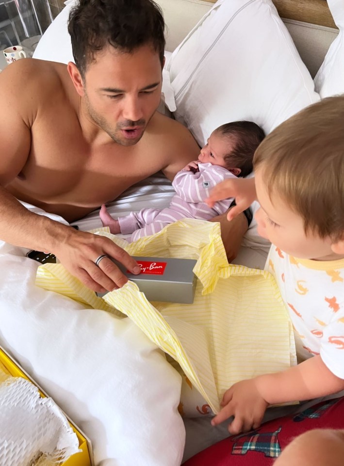 Ryan Thomas was seen opening his Father's Day present this morning