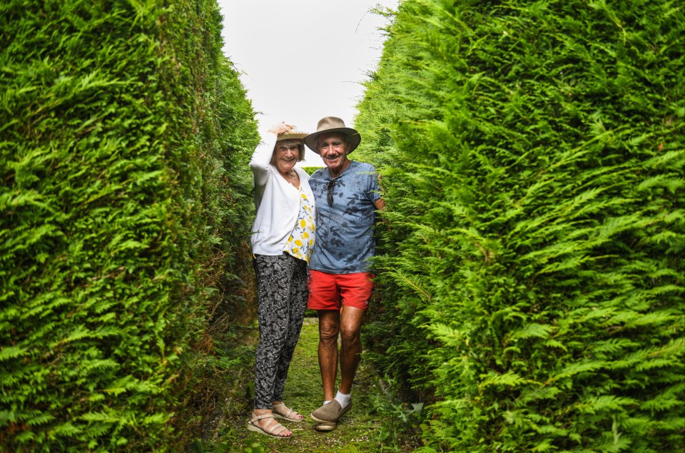 Richard and his wife Sandra grew the massive maze behind their semi