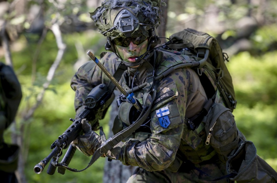 A Finnish soldier on a recent joint exercise with Swedish troops