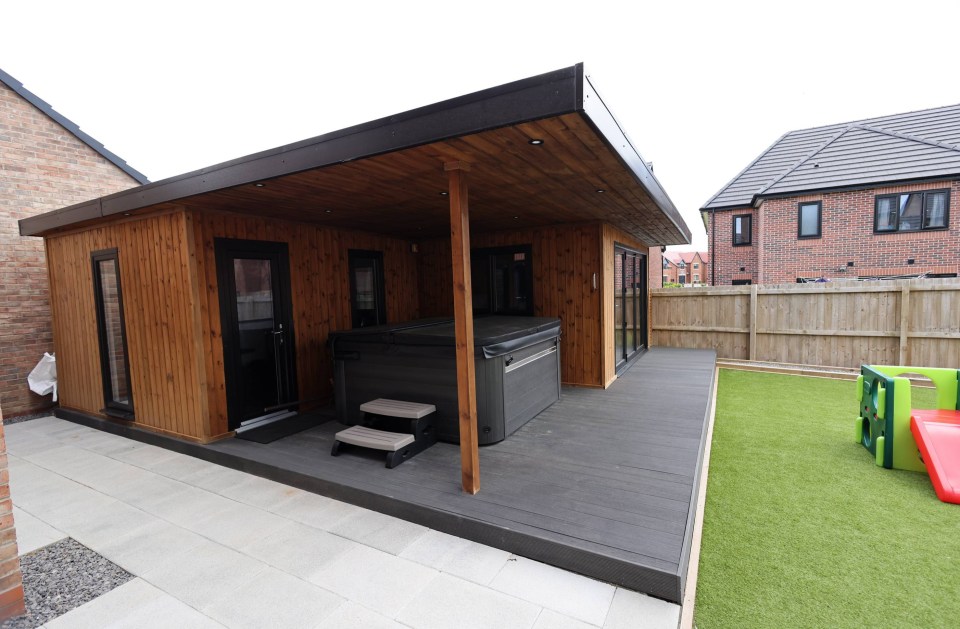 Neighbour Brian Edwards has a hot tub in his high-end cabin