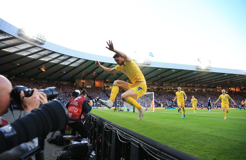 It was an emotional night at Hampden Park as Ukraine celebrated with fans