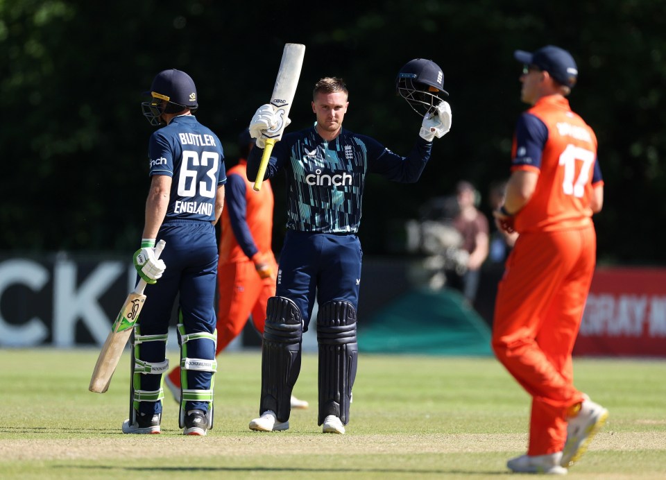 Jason Roy clubbed his tenth ODI century as England cruised to a 3-0 series whitewash against the Netherlands