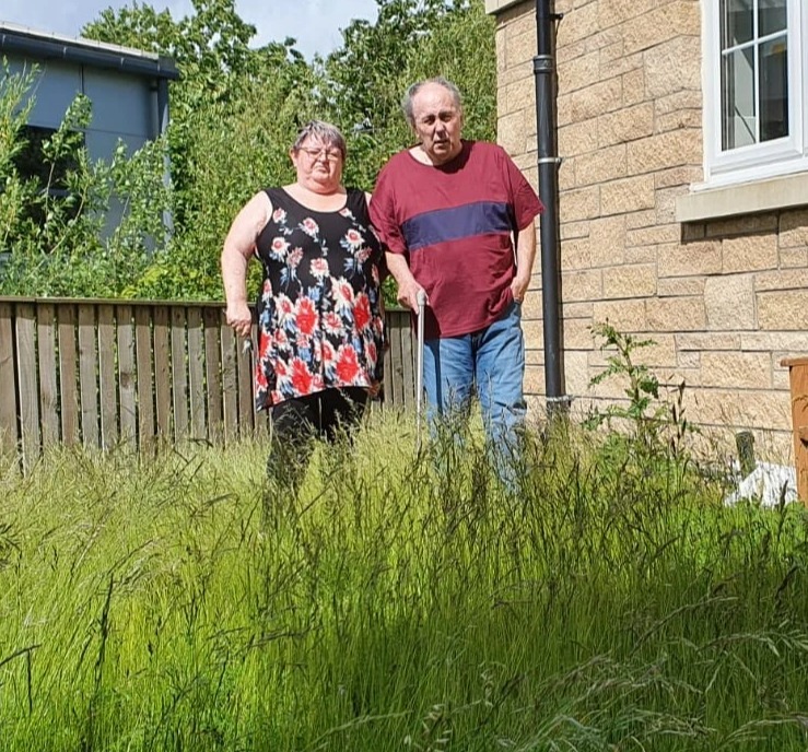 Angela and Raymond's garden is a pain in the grass