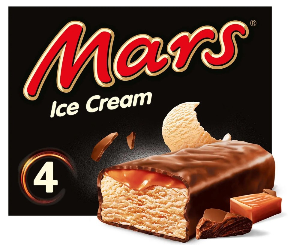 A four pack of Mars ice cream bars has risenin cost by 33 per cent