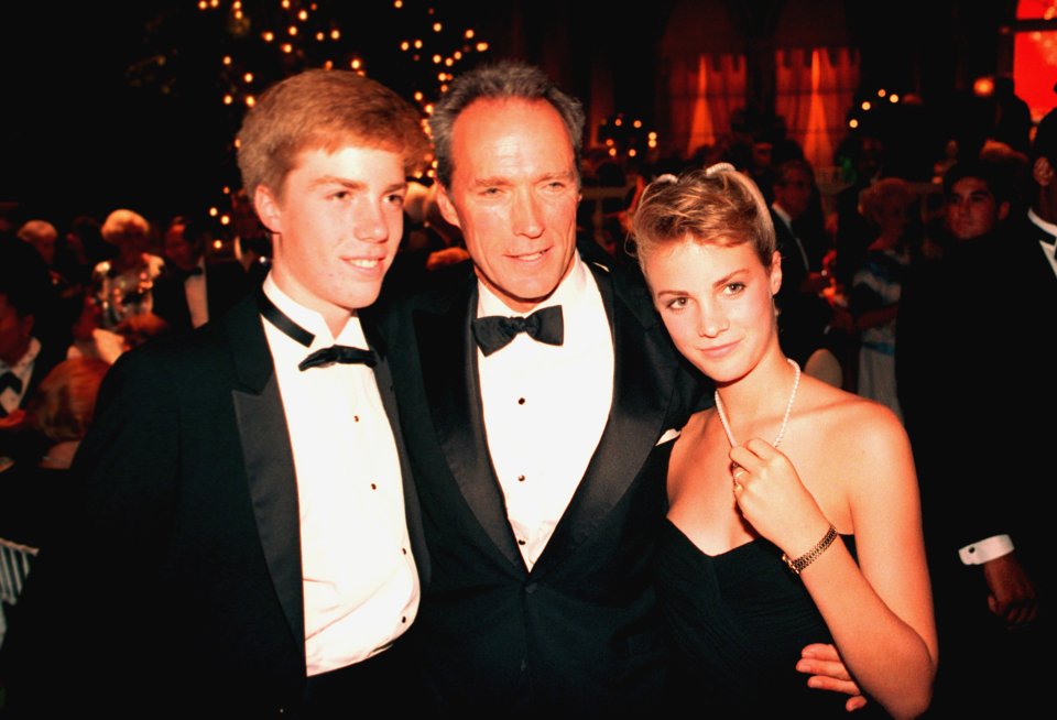 Clint with his children Kyle and Alison in 1986