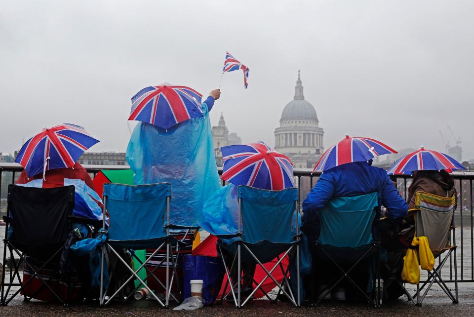 The tumultuous weather also put a dampener on the Queen's Diamond Jubilee in 2012