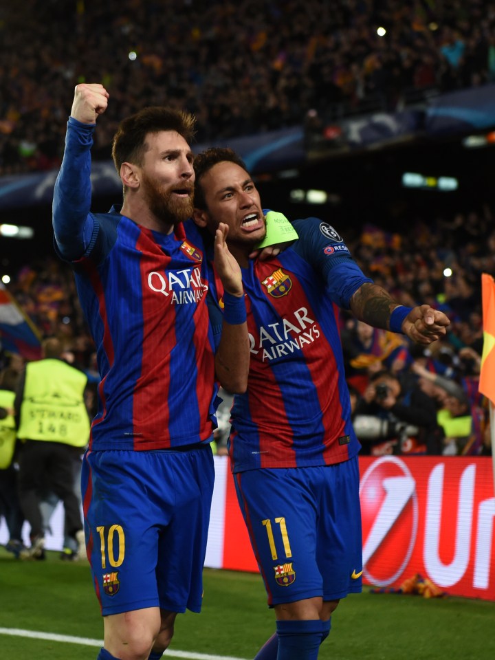 Neymar left Barcelona to emerge from the shadow of Lionel Messi (L) but Messi joined PSG last year