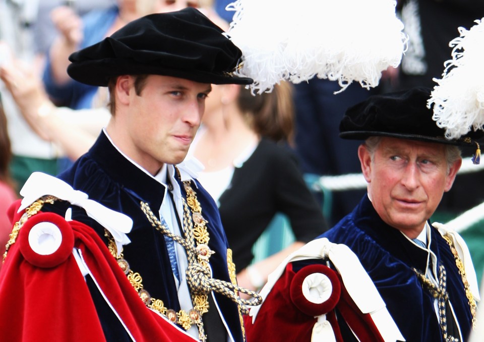 Princes William and Charles pictured taking part in Garter Day back in 2008