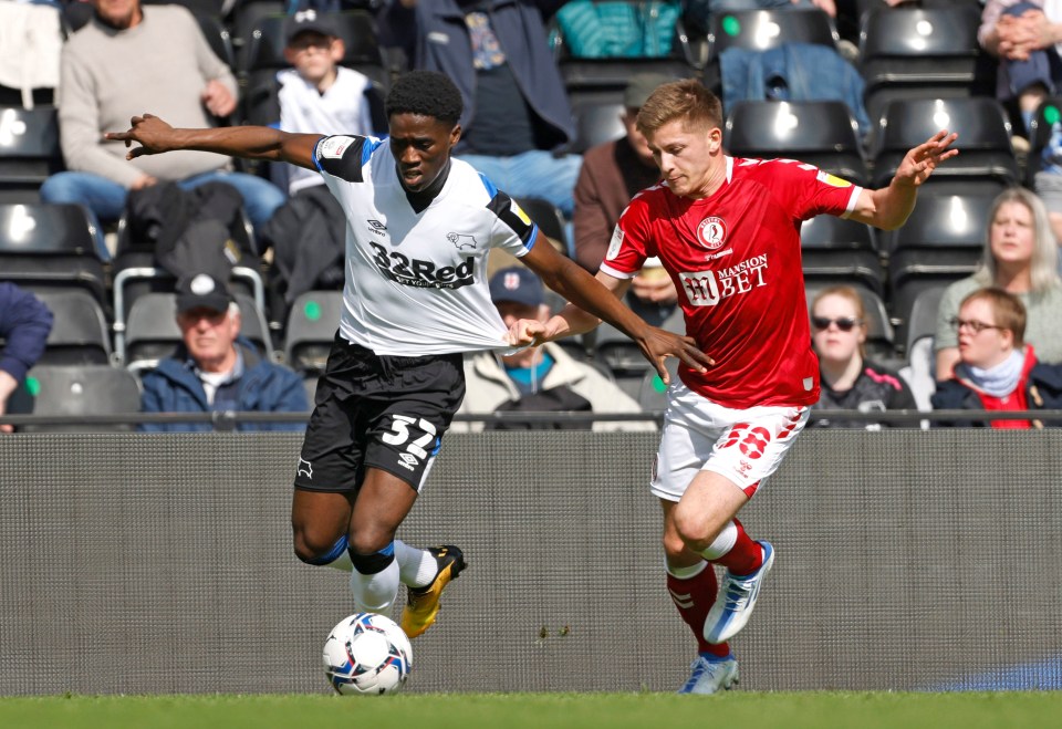 Malcolm Ebiowei, left, is a free agent after leaving Derby and could join Crystal Palace