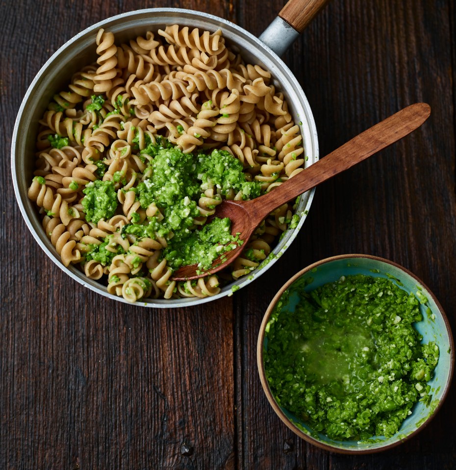 This pea and pesto pasta dish is only 2-8 PersonalPoints