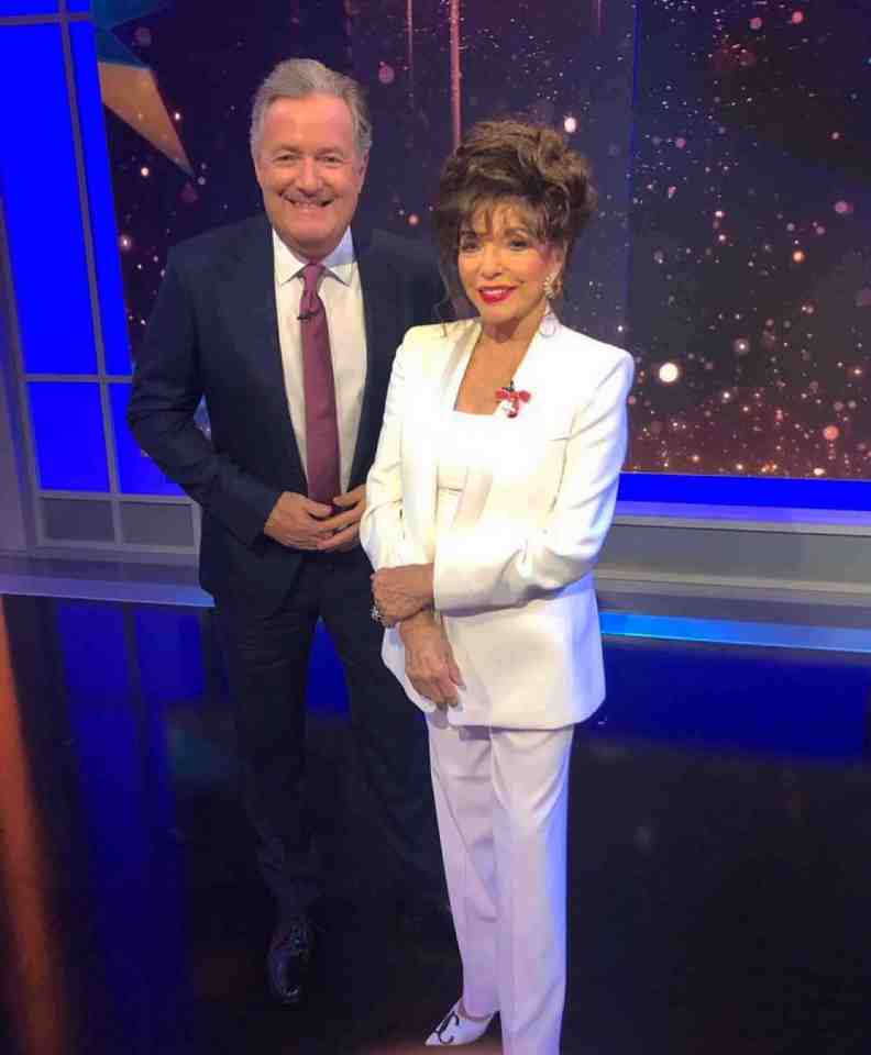 Piers with Joan Collins on Piers Morgan Uncensored - his guest responded with disbelief at being asked the question: 'what is a woman?'