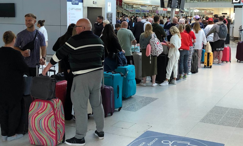 Lines in Manchester Airport this morning