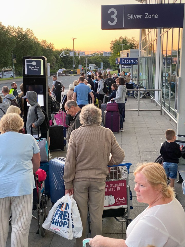 Brits in Bristol were forced to queue OUTSIDE the terminal building today